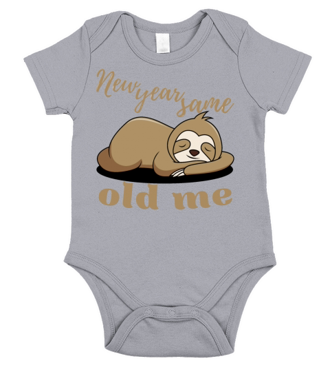 New Year Same Old Me Lazy Sloth Uglu Christmas Short Sleeve Baby One-Piece