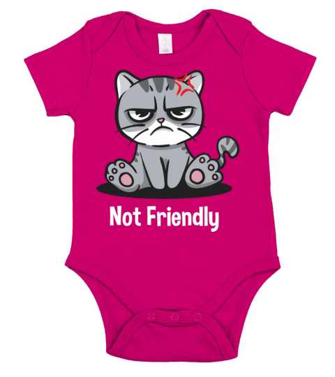 Not Friendly Funny Sarcastic Humor Sarcasm Introve Short Sleeve Baby One-Piece