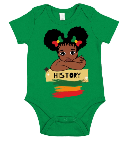 Retro vintage Black History month cute girl Short Sleeve Baby One-Piece