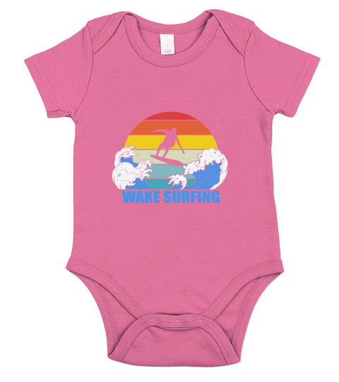 Retro wake surfing Short Sleeve Baby One-Piece