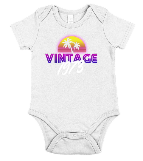 Retrowave Vintage 1973 Birthday Gift Idea Short Sleeve Baby One-Piece