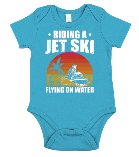 Riding A Jet Ski Flying On Water Summer Jetboot Short Sleeve Baby One-Piece