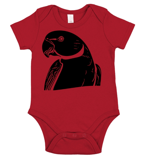 Ring-necked Parakeet Portrait Vintage Parrot Short Sleeve Baby One-Piece