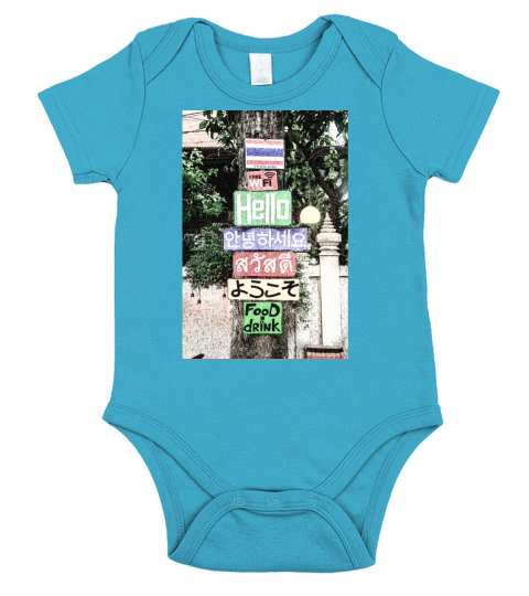 Thailand Hello Signs Travel Short Sleeve Baby One-Piece