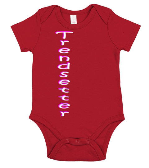 Trendsetter Logo Design White Purple Short Sleeve Baby One-Piece
