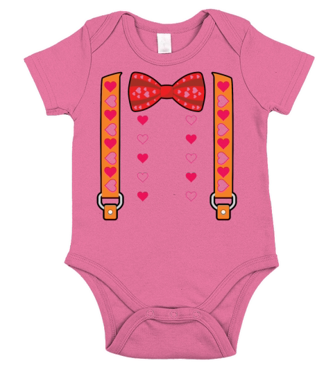 Valentines Bow Tie Hearts Day Valentines Short Sleeve Baby One-Piece