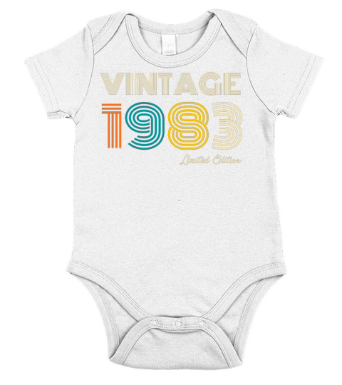 Vintage 1983 40th Birthday Short Sleeve Baby One-Piece