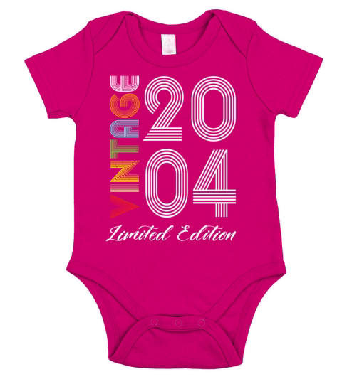 Vintage 2004 Vintage Birthday Retro Vintage Short Sleeve Baby One-Piece