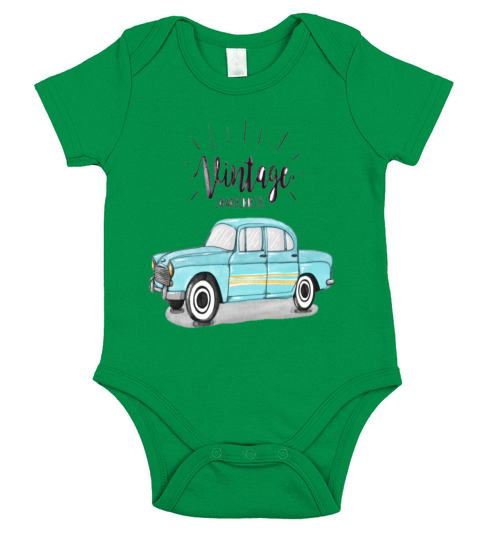 vintage car illustration Short Sleeve Baby One-Piece