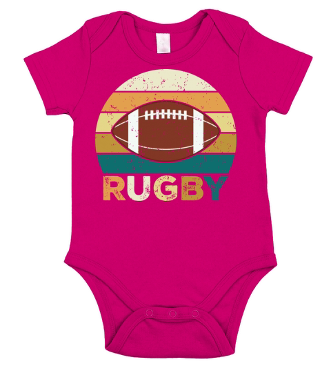 Vintage Retro Rugby Player And Coach Short Sleeve Baby One-Piece