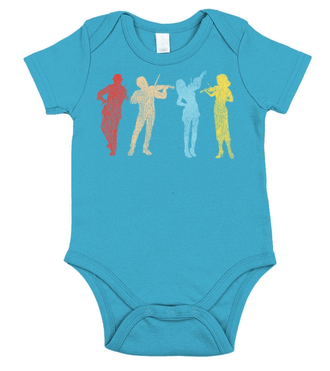 Violin Violinist Retro Vintage Short Sleeve Baby One-Piece