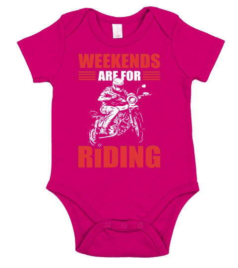 Weekends Are For Riding Motorcycle Biker Short Sleeve Baby One-Piece