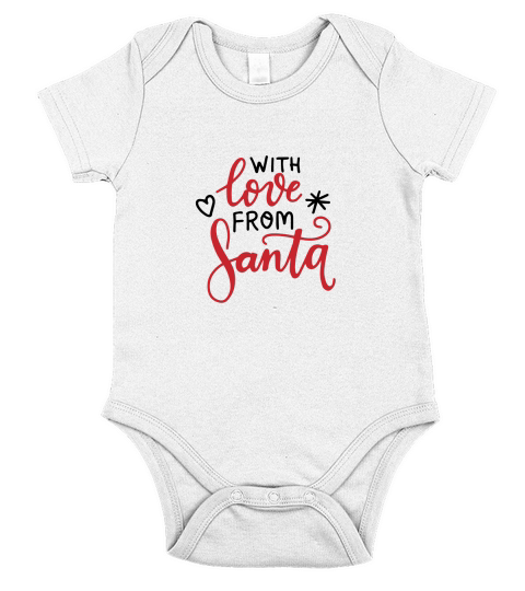 With love from Santa christmas shirt Short Sleeve Baby One-Piece