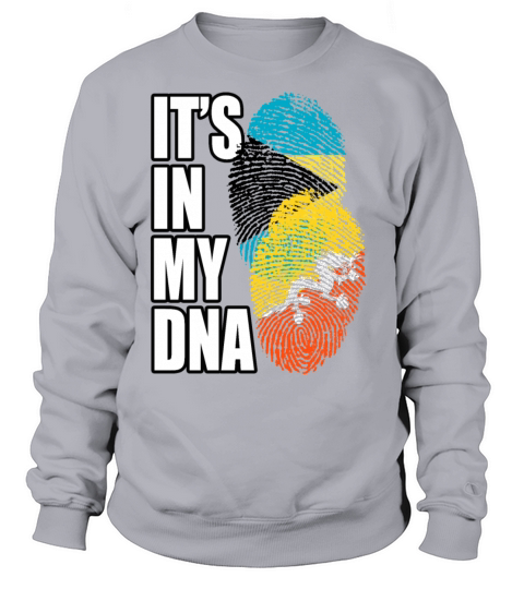 Bhutanese And Bahamian Mix Heritage DNA Flag Sweatshirt Unisex