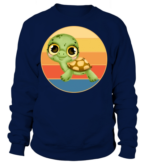 Cute Turtle Vintage Retro Sunset Marine Animal Sweatshirt Unisex
