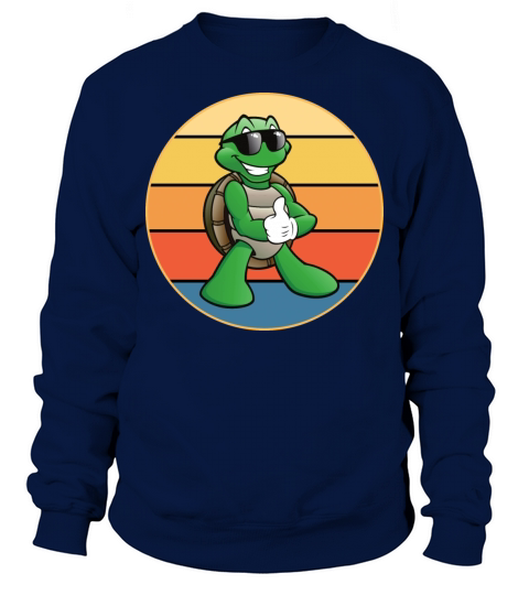 Cute Turtle Vintage Retro Sunset Marine Animal Sweatshirt Unisex