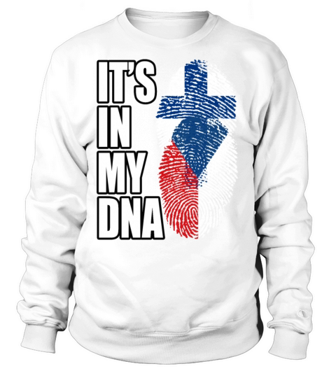 Finland And Czech Mix Heritage DNA Flag Sweatshirt Unisex
