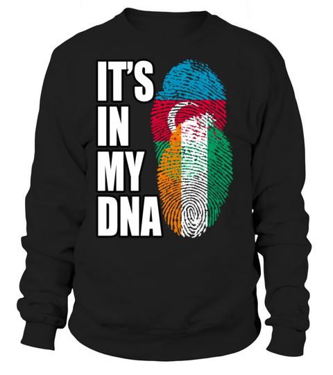Ivorian And Azerbaijani Mix Heritage DNA Flag Sweatshirt Unisex
