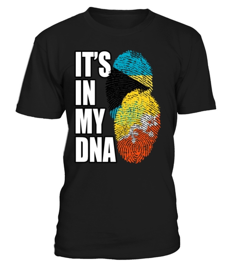 Bhutanese And Bahamian Mix Heritage DNA Flag T-Shirt Unisex