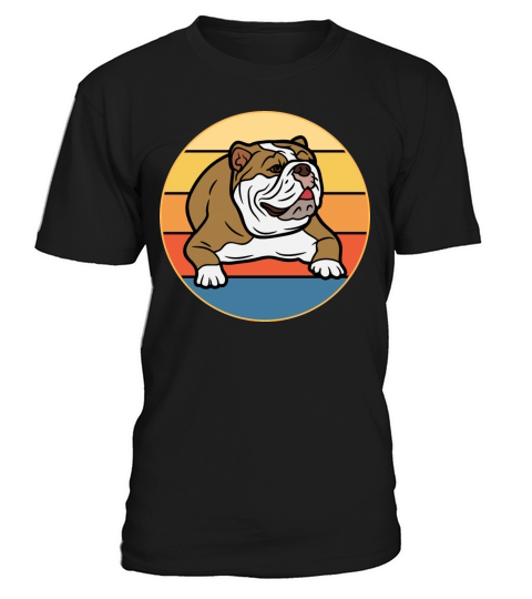 Bulldog Dog Breed Vintage Retro Sunset T-Shirt Unisex
