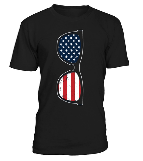 USA Flag Sunglasses 4th of July for Citizen Pride T-Shirt Unisex