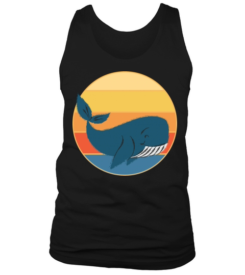 Cute Kawaii Whale Retro Sunset Vintage Ocean Tank Top Unisex