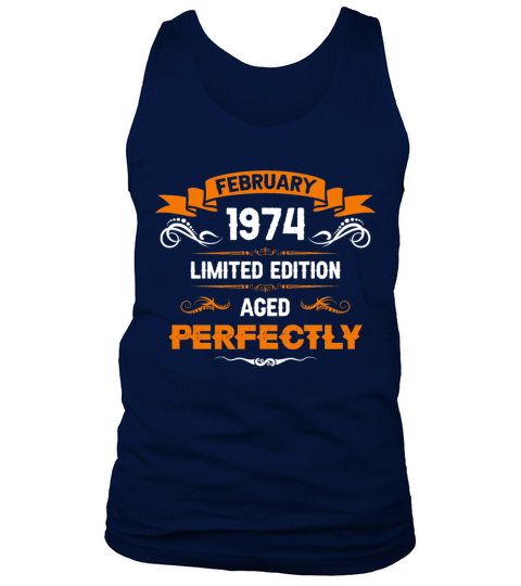 February 1974 Vintage Birthday Present Tank Top Unisex