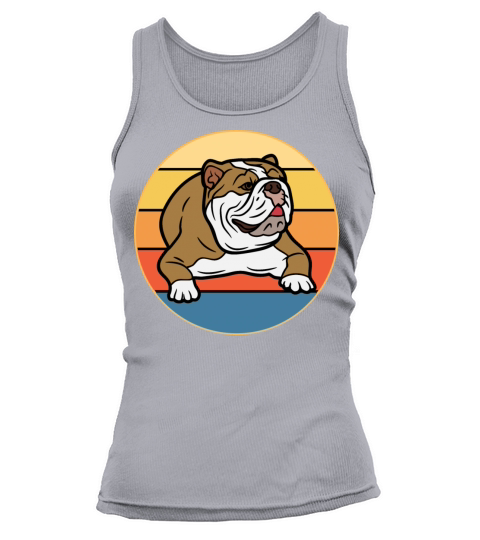 Bulldog Dog Breed Vintage Retro Sunset Tank top Woman