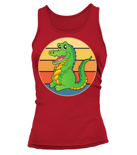 Crocodile Retro Sunset Vintage Wild Animal Tank top Woman