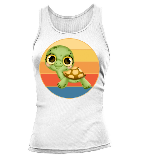 Cute Turtle Vintage Retro Sunset Marine Animal Tank top Woman