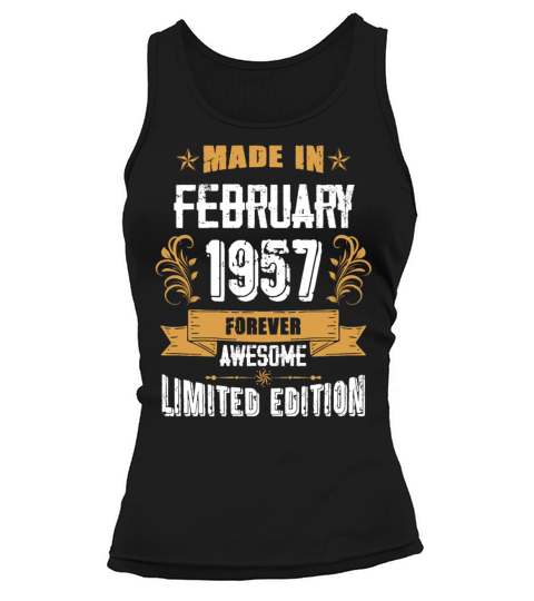 February 1957 Vintage Birthday Present Tank top Woman
