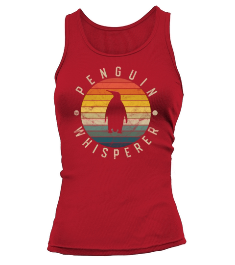 Penguin Whisperer Vintage Sunset Cute Womens Peng Tank top Woman