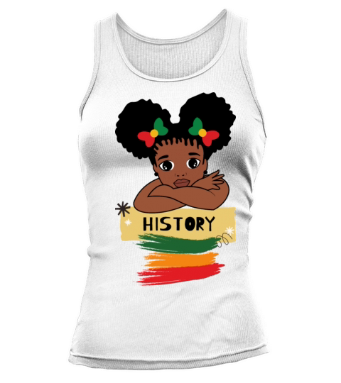 Retro vintage Black History month cute girl Tank top Woman