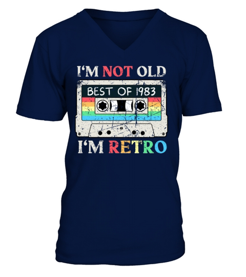 40 Years Vintage 1983 Retro 40th Birthday V-Neck T-shirt