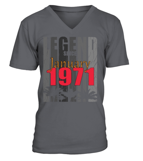 born 1971 January vintage gift V-Neck T-shirt
