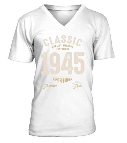 Classic 1945 - 77th Birthday Retro Vintage V-Neck T-shirt