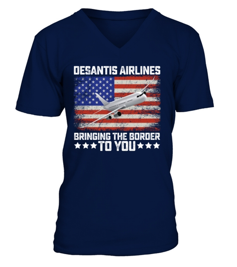 Desantis Airlines Bringing The Border To You V-Neck T-shirt