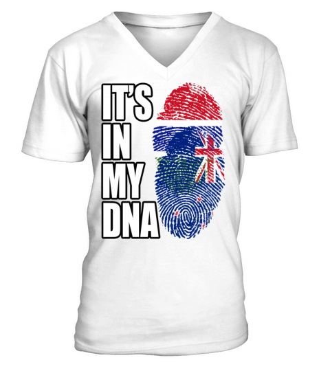 Gambian And New Zealand Mix Heritage DNA Flag V-Neck T-shirt