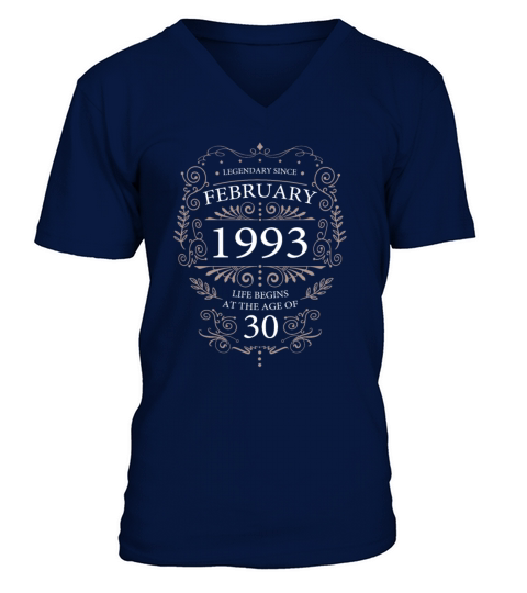 Legendary since February 1993 Vintage birthday 30 V-Neck T-shirt