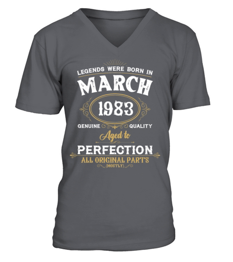 Legends Were Born In March 1983 V-Neck T-shirt