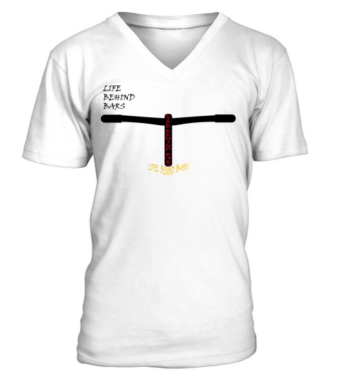 Life Behind Bars Logo Design V-Neck T-shirt