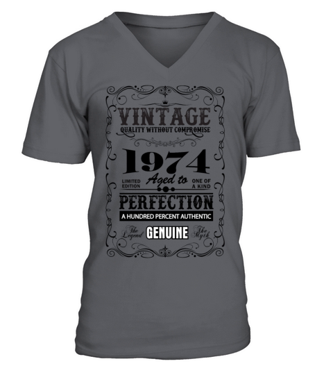 Premium Vintage 1974 Aged To Perfection V-Neck T-shirt