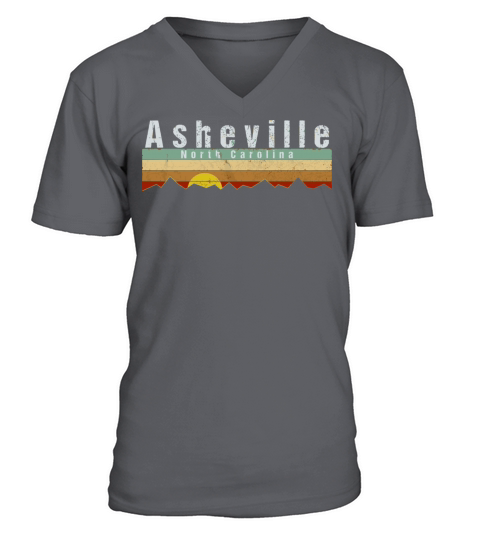 Retro Vintage Asheville Nc V-Neck T-shirt