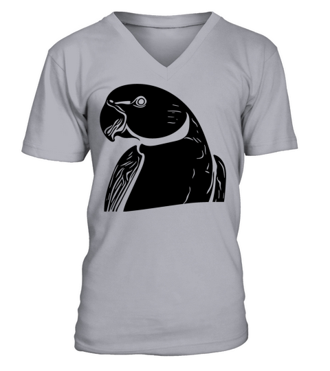 Ring-necked Parakeet Portrait Vintage Parrot V-Neck T-shirt