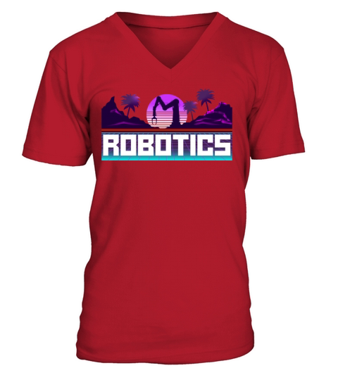 Robot Robotics Engineer Retro V-Neck T-shirt