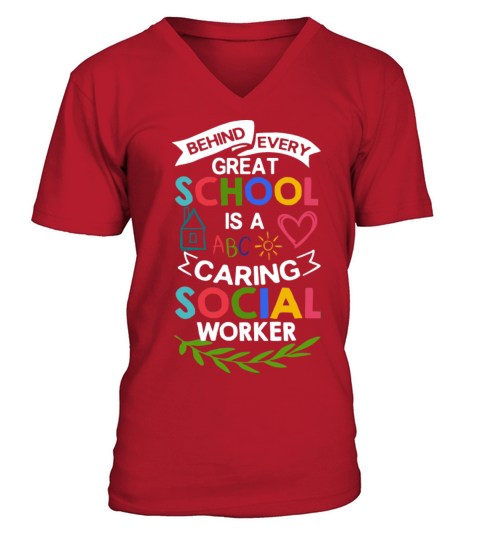 School Social Worker Quotes Appreciation Office V-Neck T-shirt