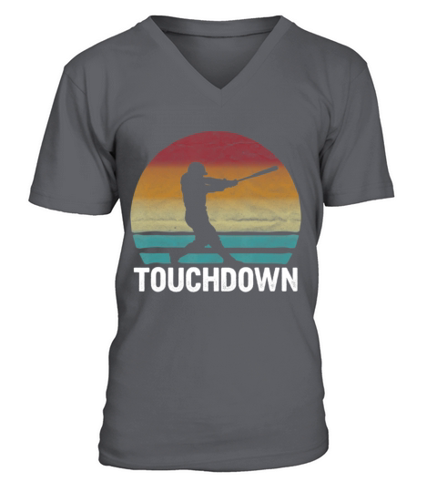 Touchdown Baseball Player funny retro vintage V-Neck T-shirt