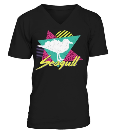 Vintage Retro 80S Or 90S Seagull V-Neck T-shirt