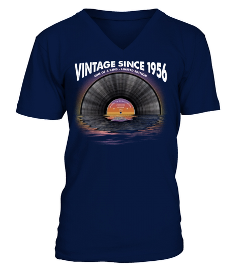 Vintage since 1956 Retro Disco Music Vintage V-Neck T-shirt