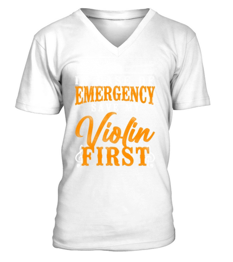 Violin Violinist Vintage In Case V-Neck T-shirt